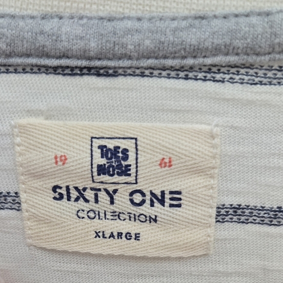 Toes On The Nose Sixty One Collection Mens Henley Shirt Size XL - Picture 2 of 7